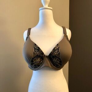 Soma 40DD Lace Trim Brown Bra